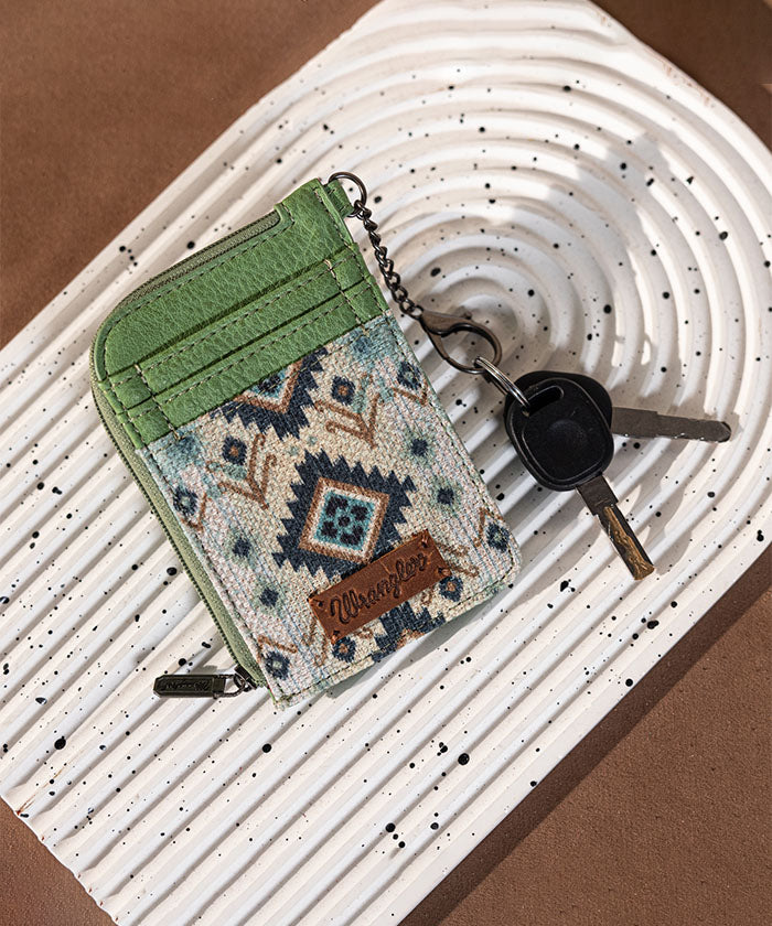 Wrangler Aztec Credit Card Holder Green