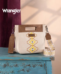Wrangler Aztec Embroidered Crossbody Bag Beige