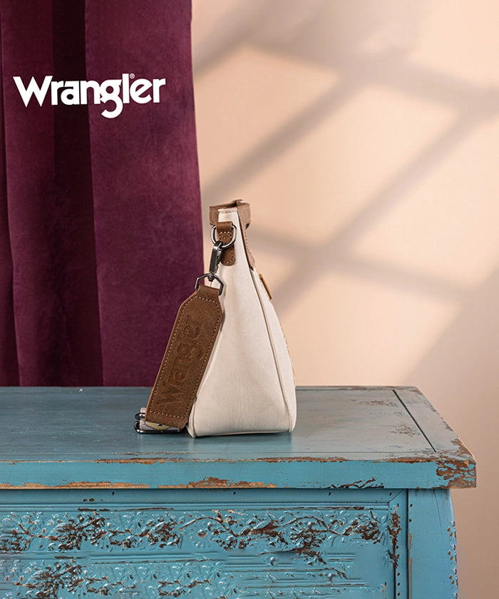 Wrangler Aztec Embroidered Crossbody Bag Beige