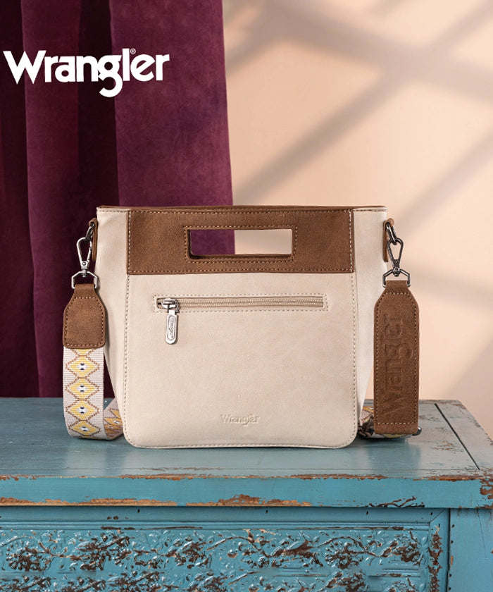 Wrangler Aztec Embroidered Crossbody Bag Beige
