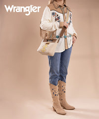 Wrangler Aztec Embroidered Crossbody Bag Beige6
