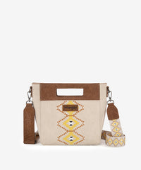 Wrangler Aztec Embroidered Crossbody Bag Beige