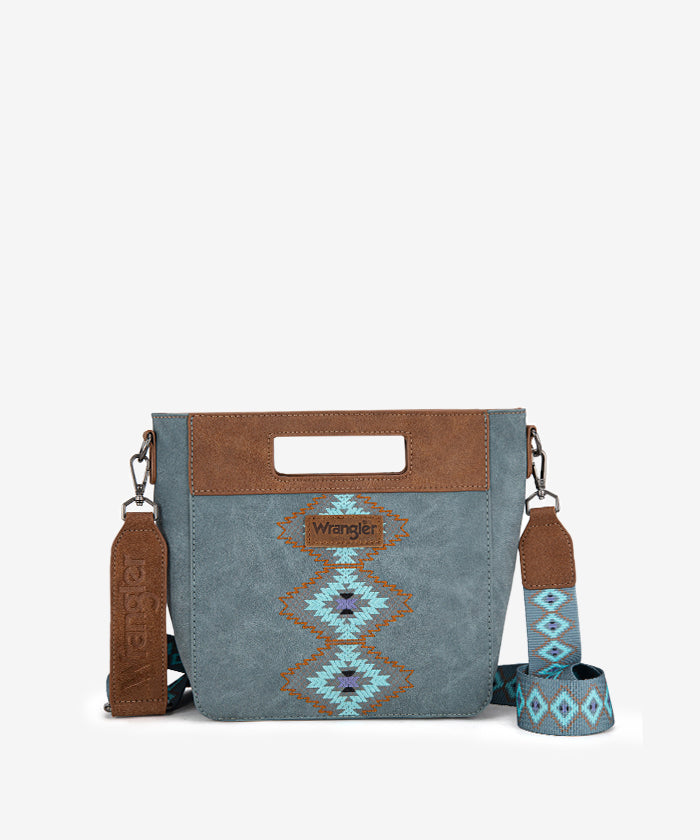 Wrangler Aztec Embroidered Crossbody Bag Jean