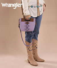 Wrangler Aztec Embroidered Crossbody Bag Purple
