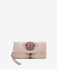 Wrangler Aztec Embroidered Wallet Beige
