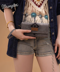 Wrangler Aztec Embroidered Wallet Black