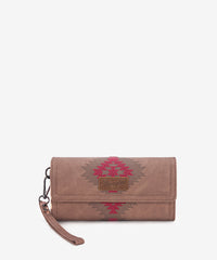 Wrangler Aztec Embroidered Wallet Dark Pink