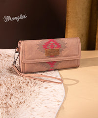 Wrangler Aztec Embroidered Wallet Dark Pink