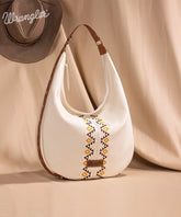 Wrangler Aztec Embroidered Wide Hobo Bag Beige