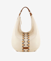 Wrangler Aztec Embroidered Wide Hobo Bag Beige