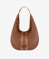 Wrangler Aztec Embroidered Wide Hobo Bag Light Brown