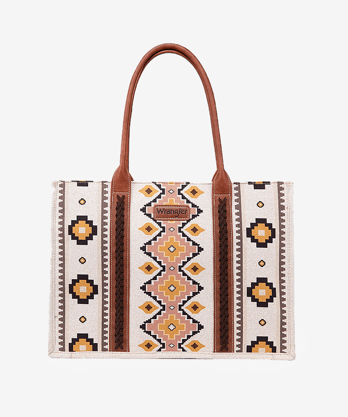 Wrangler Southwestern Aztec Print Canvas Wide Tote - Montana West World