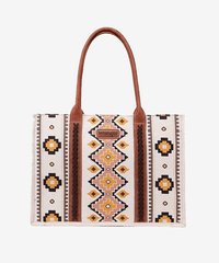 Wrangler Southwestern Aztec Print Canvas Wide Tote - Montana West World