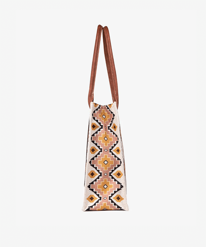 Wrangler Southwestern Aztec Print Canvas Wide Tote - Montana West World