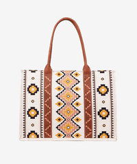 Wrangler Southwestern Aztec Print Canvas Wide Tote - Montana West World