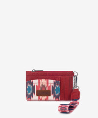 Wrangler Aztec Print Card Case Burgundy