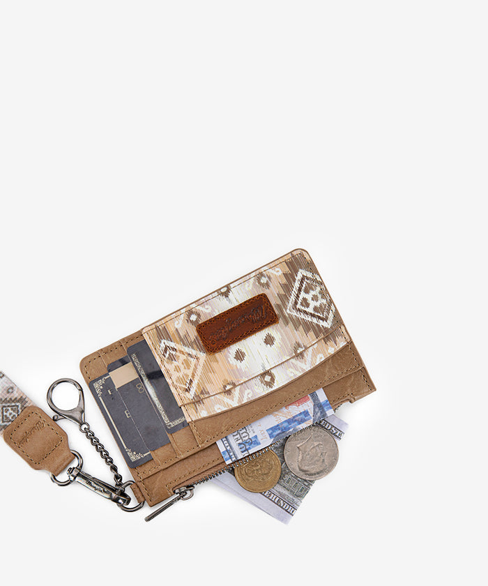 Wrangler Aztec Print Card Case Khaki