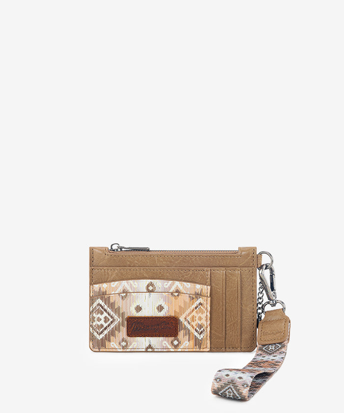 Wrangler Aztec Print Card Case Khaki
