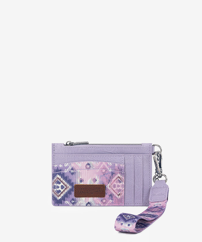 Wrangler Aztec Print Card Case Purple