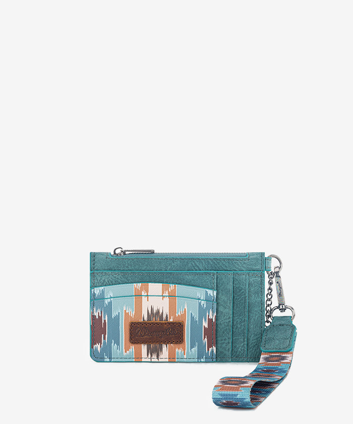 Wrangler Aztec Print Card Case Turquoise