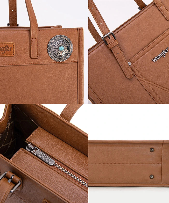 Wrangler Concho Carry All Shoulder Bag Brown