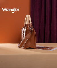 Wrangler CowPrint Rope Handle Tote Bag Brown