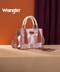 Wrangler CowPrint Rope Handle Tote Bag Pink