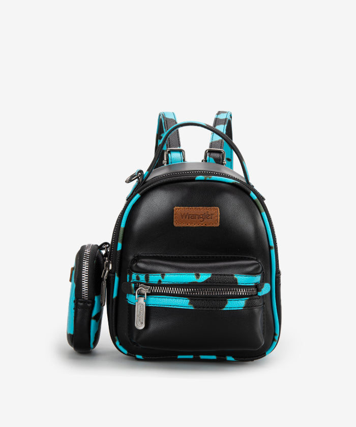 Wrangler_Cow_Print_Decorated_Zipper_Backpack_Turquoise