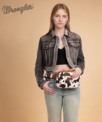 Wrangler Cow Print Fanny Pack Brown