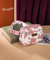 Wrangler Cow Print Fanny Pack Light Pink