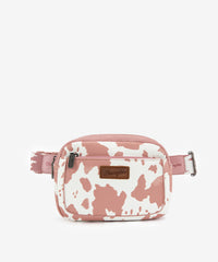 Wrangler Cow Print Fanny Pack Light Pink