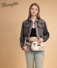 Wrangler Cow Print Fanny Pack Tan