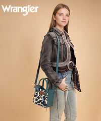 Wrangler Cow Print Mini Tote Bag Dark Turquoise