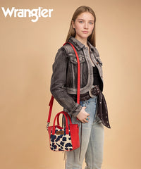 Wrangler Cow Print Mini Tote Bag Red
