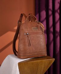 Wrangler Dome Zippered Backpack Brown