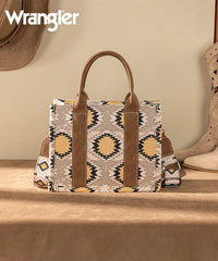Wrangler Dual Sided Print Canvas Tote Bag Beige