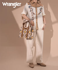 Wrangler Dual Sided Print Canvas Tote Bag Beige