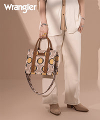 Wrangler Dual Sided Print Canvas Tote Bag Beige