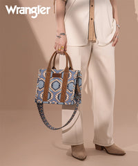Wrangler Dual Sided Print Canvas Tote Bag Jean
