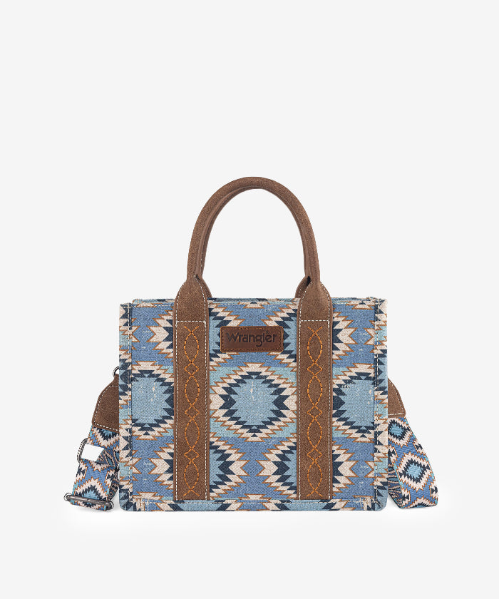 Wrangler Dual Sided Print Canvas Tote Bag Jean