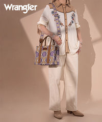 Wrangler Dual Sided Print Canvas Tote Bag Purple