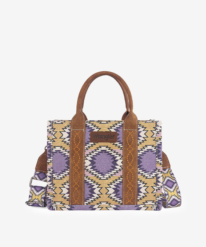 Wrangler Dual Sided Print Canvas Tote Bag Purple