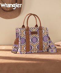 Wrangler Dual Sided Print Canvas Tote Bag Purple