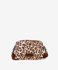 Wrangler Dual Zipper Stitch Crossbody Bag Leopard