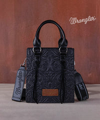 Wrangler Embossed Top Handle Mini Crossbody Black