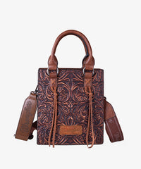 Wrangler Embossed Top Handle Mini Crossbody Brown