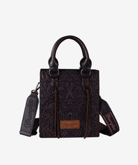 Wrangler Embossed Top Handle Mini Crossbody Coffee