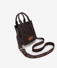 Wrangler Embossed Top Handle Mini Crossbody Coffee