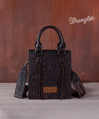 Wrangler Embossed Top Handle Mini Crossbody Coffee