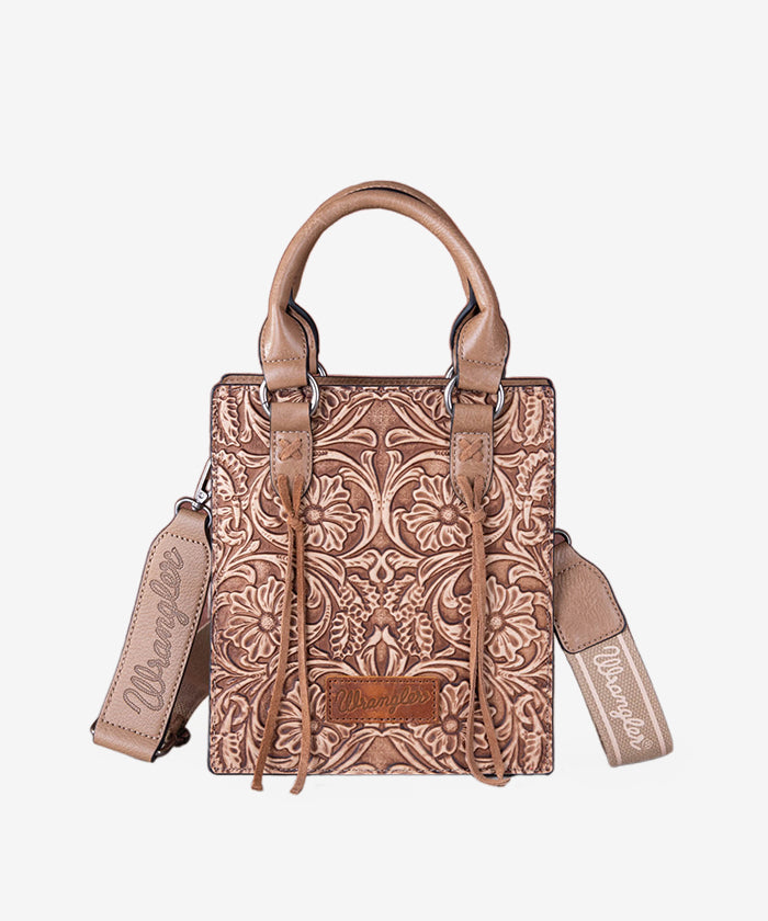 Wrangler Embossed Top Handle Mini Crossbody Khaki